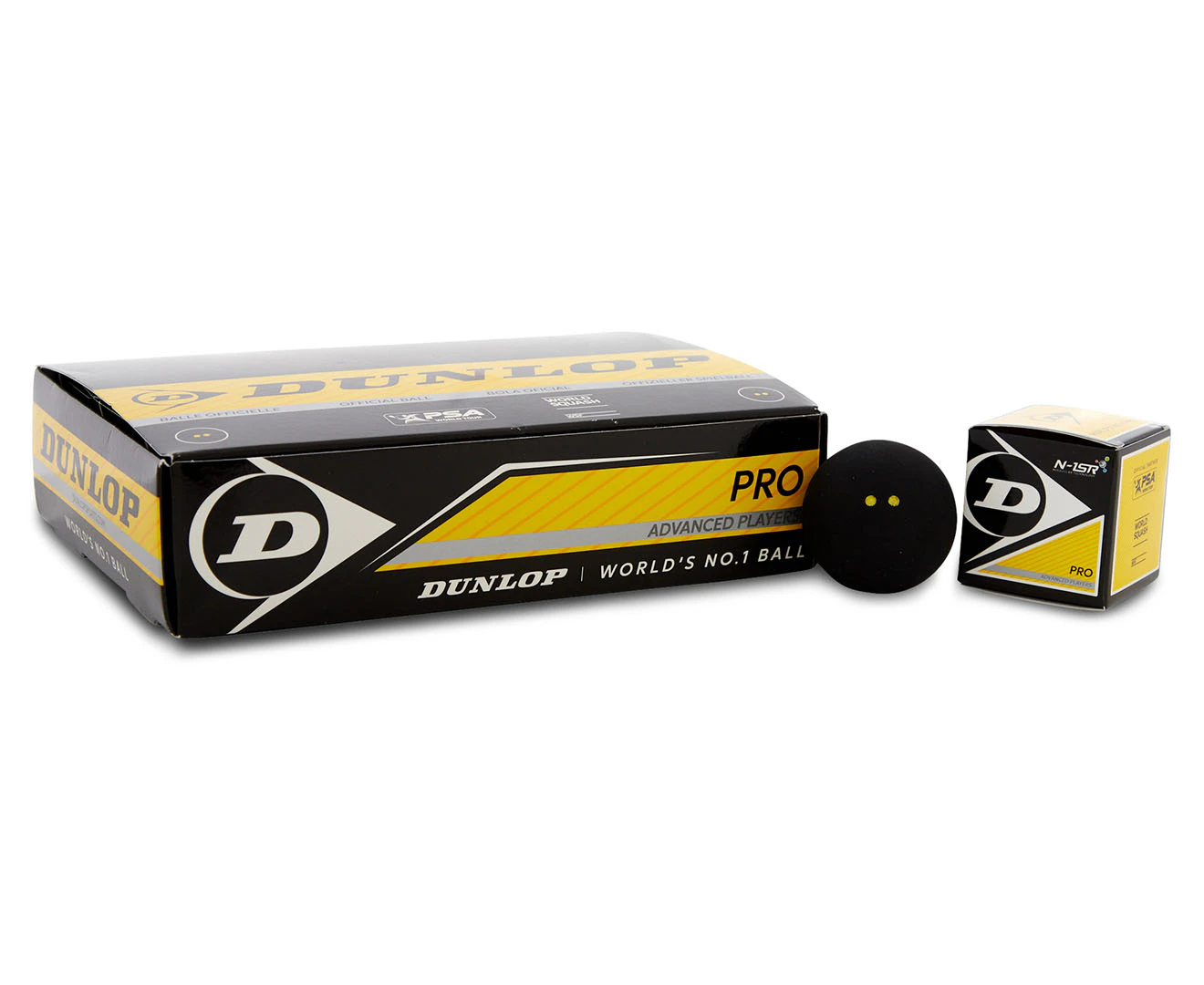 Dunlop Pro Squash Ball 12-Pack - Black