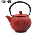Avanti 500mL Ribbed Cast Iron Teapot - Red
