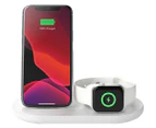 Belkin 7.5W BoostCharge 3-in-1 Wireless Charger for Apple Devices - White
