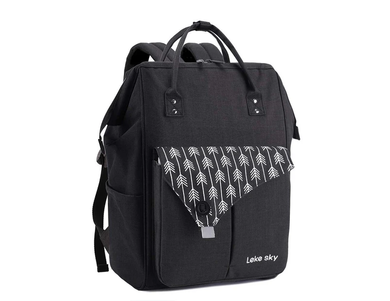 Lekesky Laptop Backpack 15.6 inch Waterproof Work Travel Bag-Dark Black