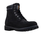 Timberland Men's 6" Double Collar Boots Leather Shoes Lightweight - Black Nubuck