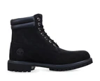 Timberland Men's 6" Double Collar Boots Leather Shoes Lightweight - Black Nubuck