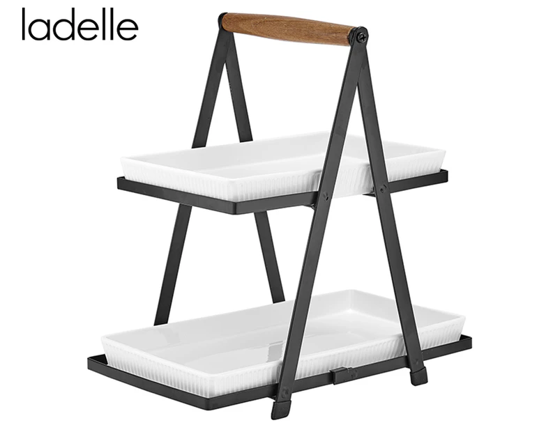 Ladelle Classica 2-Tier Serving Tower - White/Black