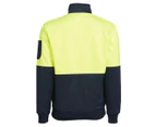 Munka Men's Hi Vis 1/4 Zip Fleece Sweater - Yellow/Navy