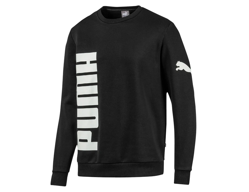 Puma Men's Big Logo Graphic Crew Fleece Sweater - Puma Black