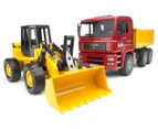 Bruder 1:16 MAN TGA Construction Truck with Front Loader - Yellow/Red