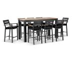 Balmoral 2M Aluminium Bar Table With 8 Capri Bar Stools - Outdoor Aluminium Dining Settings - Charcoal Aluminium