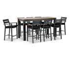 Balmoral 2m Aluminium Bar Table with 8 Capri Stools - Outdoor Aluminium Dining Settings - Charcoal