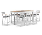 Balmoral 2m Aluminium Bar Table with 8 Capri Stools - Outdoor Aluminium Dining Settings - Charcoal