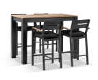 Balmoral 1.5M Bar Table With 4 Capri Bar Stools - Outdoor Aluminium Dining Settings - Charcoal Aluminium