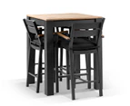 Balmoral 4 Seater Square Bar Table With 4 Capri Bar Stools - Outdoor Aluminium Dining Settings - Charcoal Aluminium
