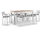 Balmoral 2m Aluminium Bar Table with 8 Capri Stools - Outdoor Aluminium Dining Settings - White