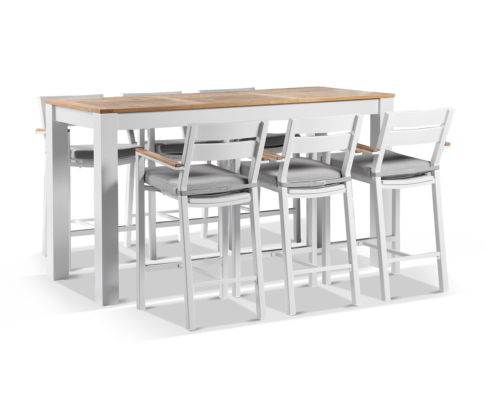 Balmoral 2M Aluminium Bar Table With 8 Capri Bar Stools - Outdoor ...