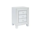 2 x 3 Drawers Mirrored Bedside Table - WHITE