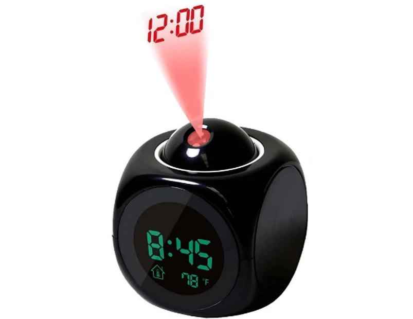 LED Projection Alarm Clock - Black