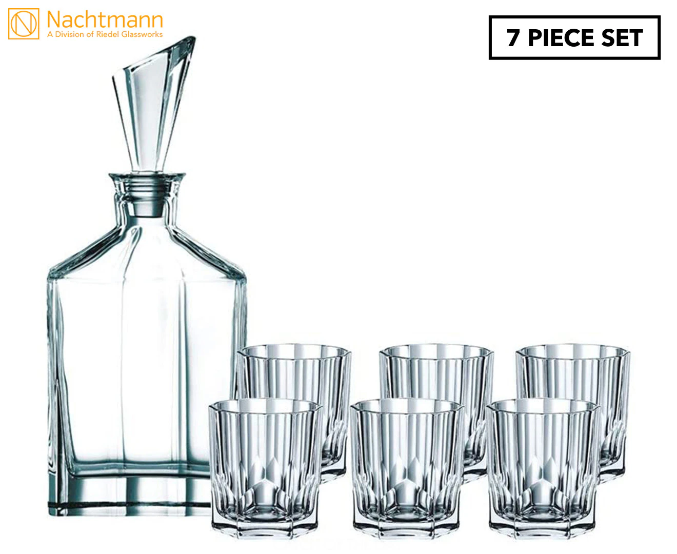 Nachtmann 7-Piece Aspen Whisky Decanter & Tumbler Set