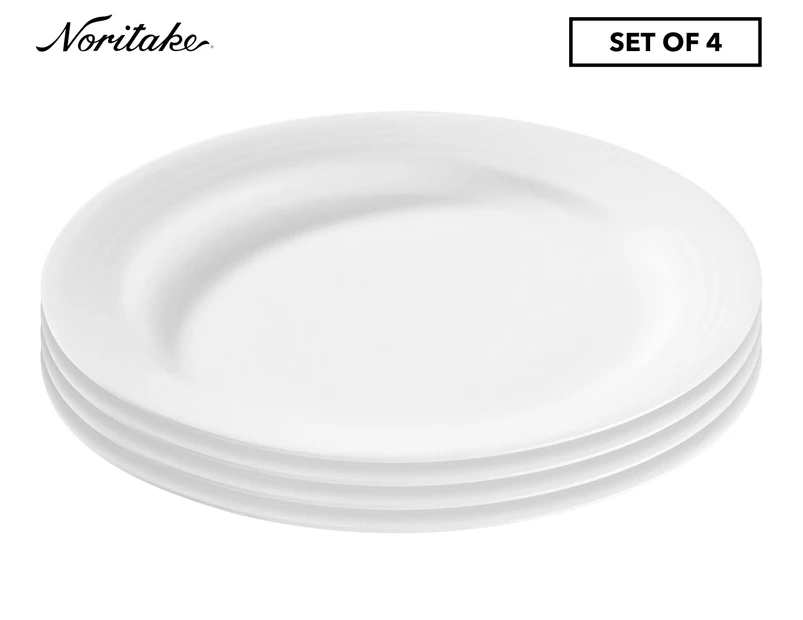 4 x Noritake 27cm Arctic White Dinner Plates