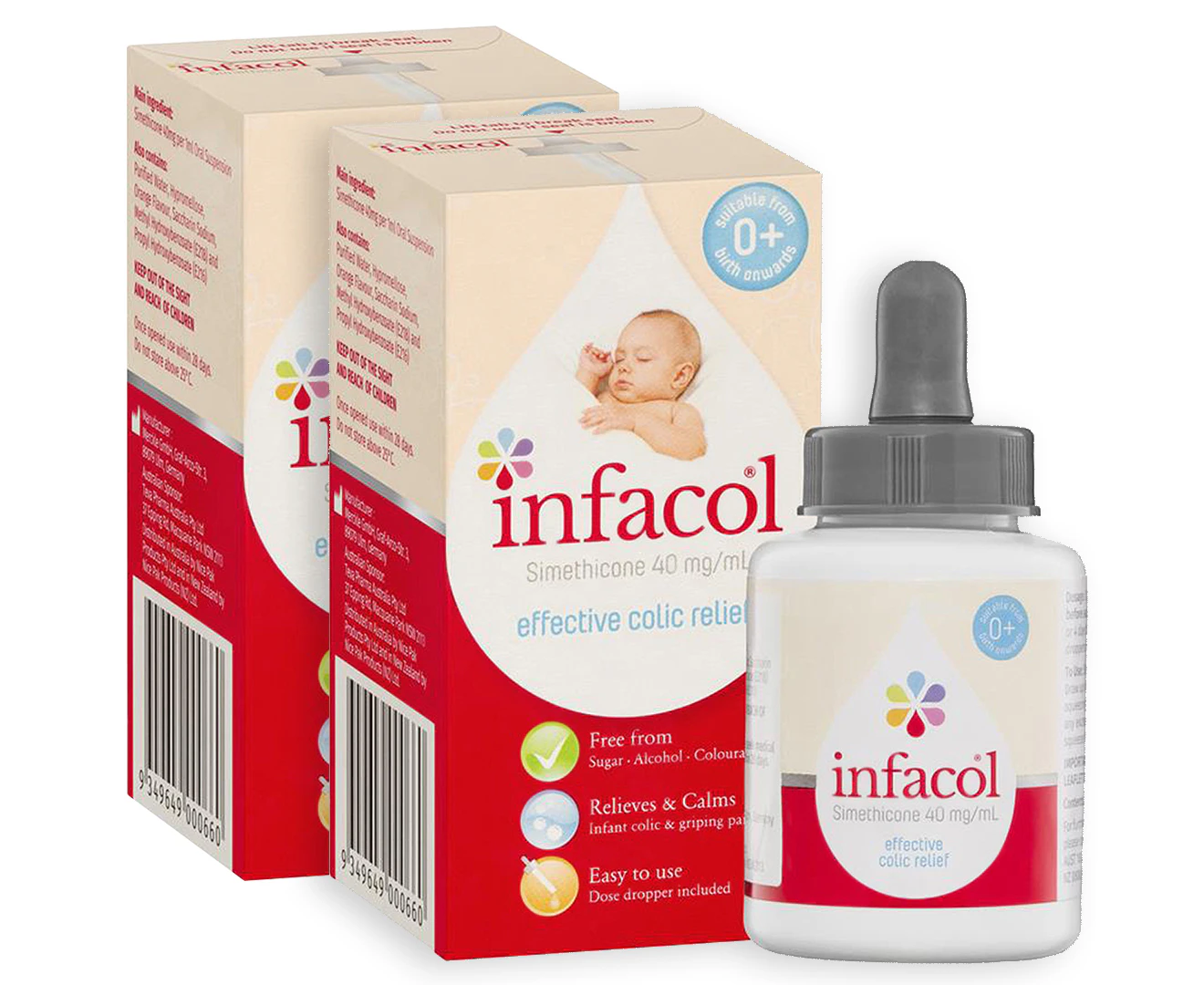 2 x Infacol Effective Colic Relief 50ml Baby 0m+ Orange Flavour/Sugar Free