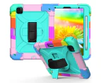 WIWU Rainbow iPad Case Hybrid Armor Kickstand Hard Cover With Pencil Holder For iPad Pro 11 2018/2020-Rainbow&Aqua