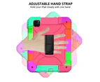 WIWU Rainbow iPad Case Hybrid Armor Kickstand Hard Cover With Pencil Holder For iPad Pro 11 2018/2020-Rainbow&Hotpink