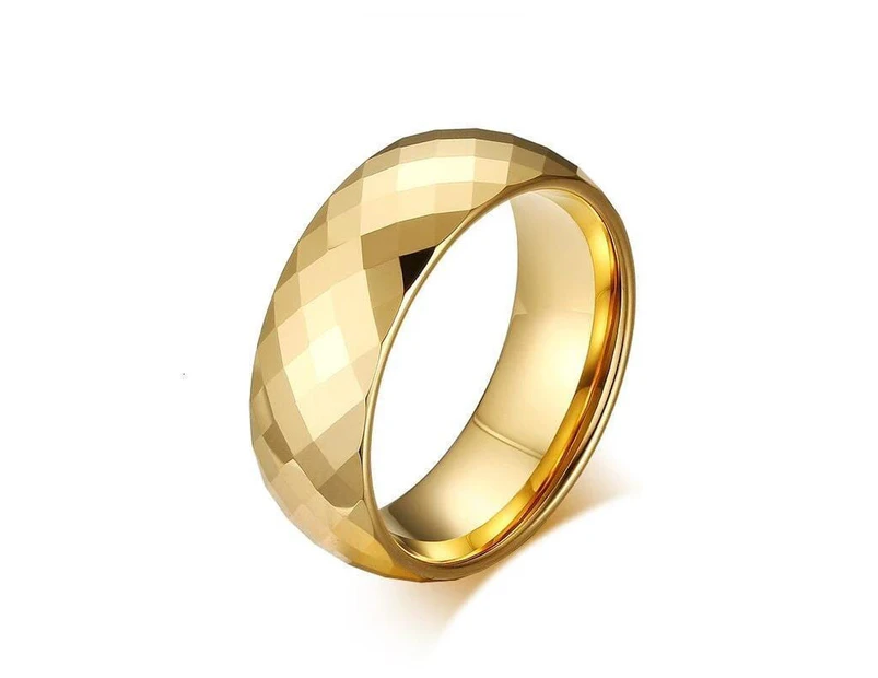3D Tungsten Wedding Ring Gold