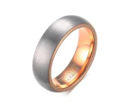 Tungsten Carbide Brushed  Rose Gold Wedding Ring