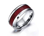 Tungsten Wood Inlay Engagement Ring