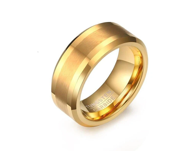Yellow Gold Tungsten Wedding Ring For Men