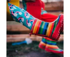 SKEANIE Kids Rubber Gumboots Rainbow Stripe