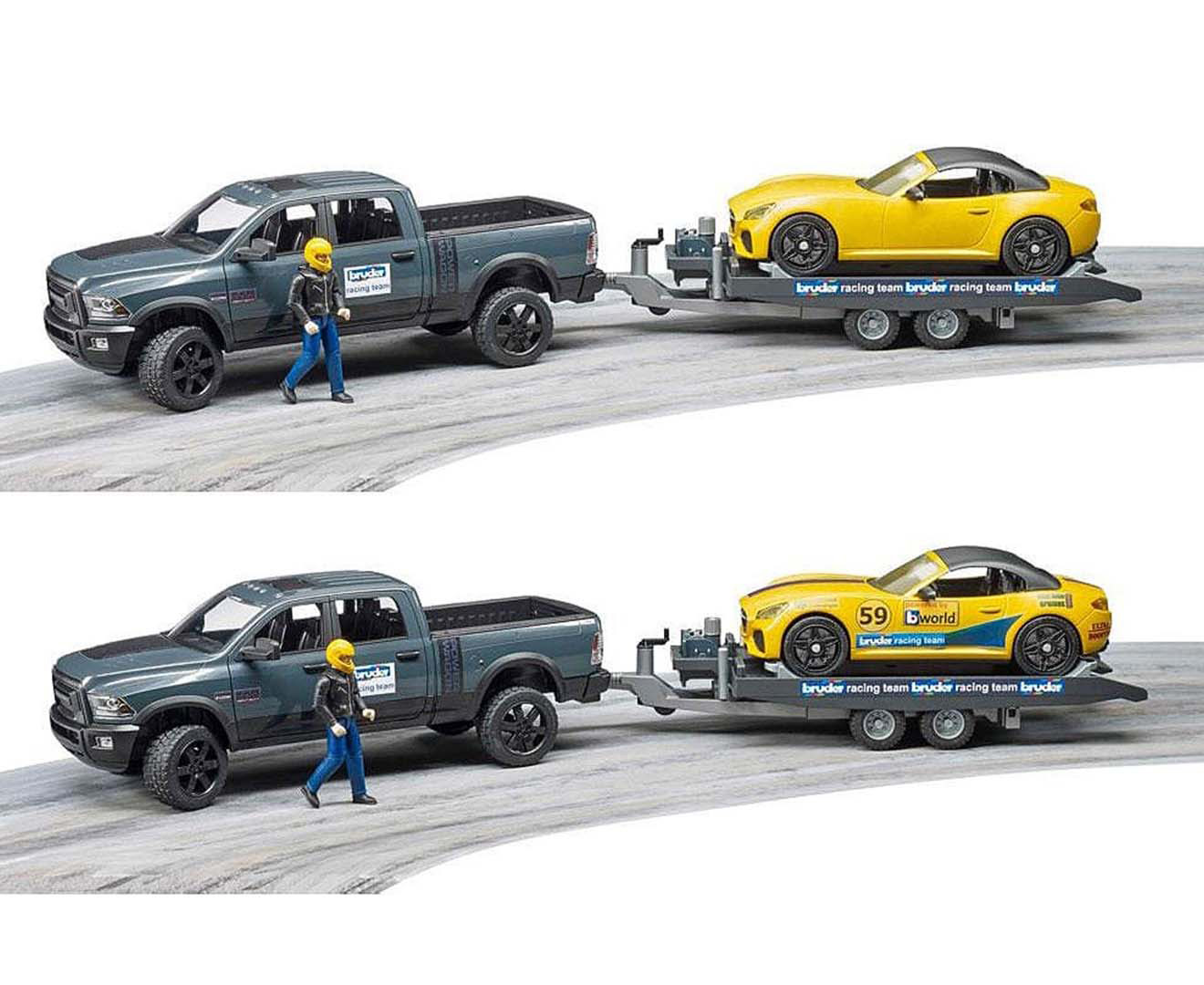 Bruder 1:16 RAM 2500 Power Wagon & Roadster Racing Team Toy Set | Catch ...