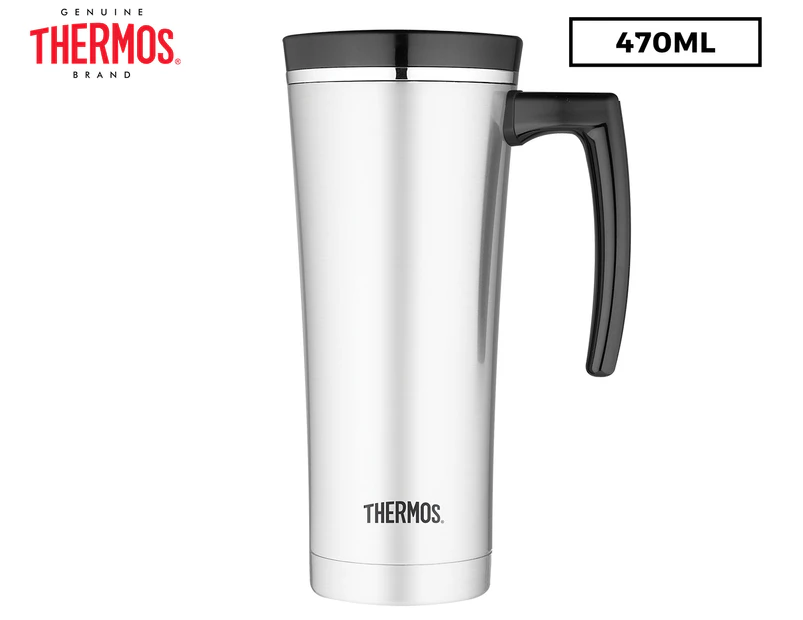 New THERMOS Stainless King S/Steel Vacuum Insulated Travel Mug 470ml with  Handle