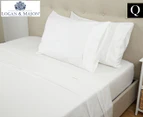 Logan & Mason Platinum 400TC Queen Bed Sheet Set - White