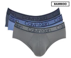 Calvin Klein Men's Bamboo Comfort Hip Briefs 3-Pack - Silver Lake/Monument/Blue Grey