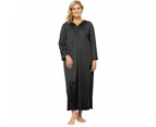 Exquisite Form Long-Length Long-Sleeve Nightgown in Midnight Black