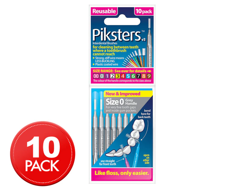 Piksters 10-Pack Interdental Brushes Size 0