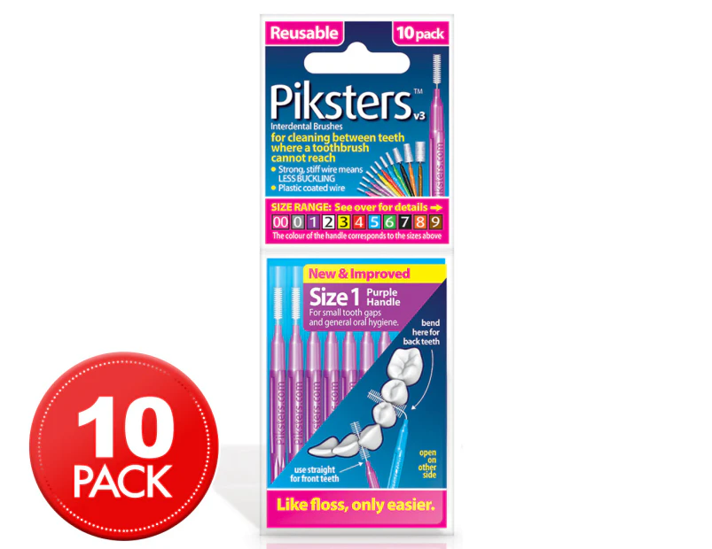 Piksters 10-Pack Interdental Brushes Size 1