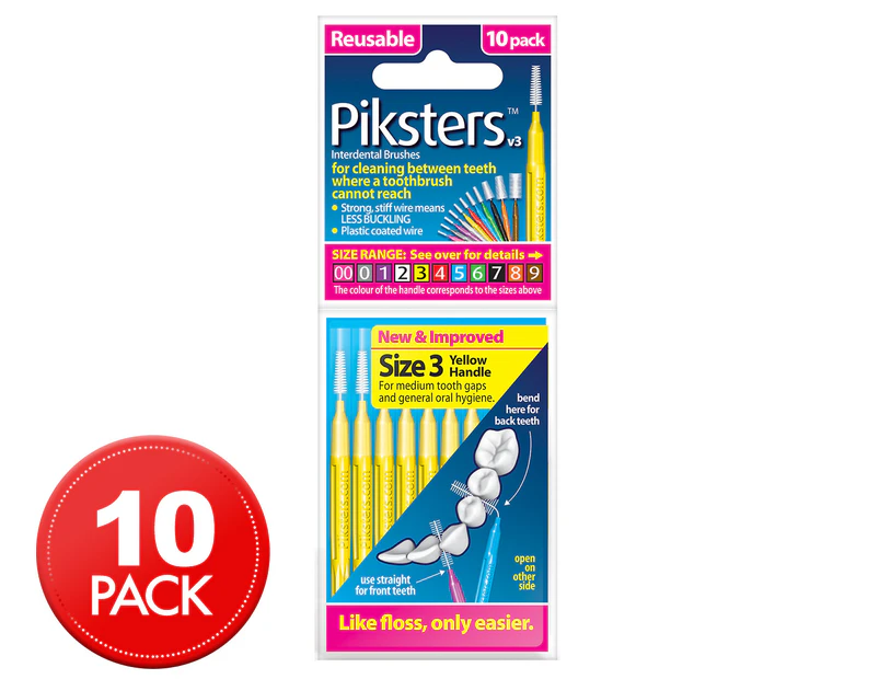 Piksters 10-Pack Interdental Brushes Size 3