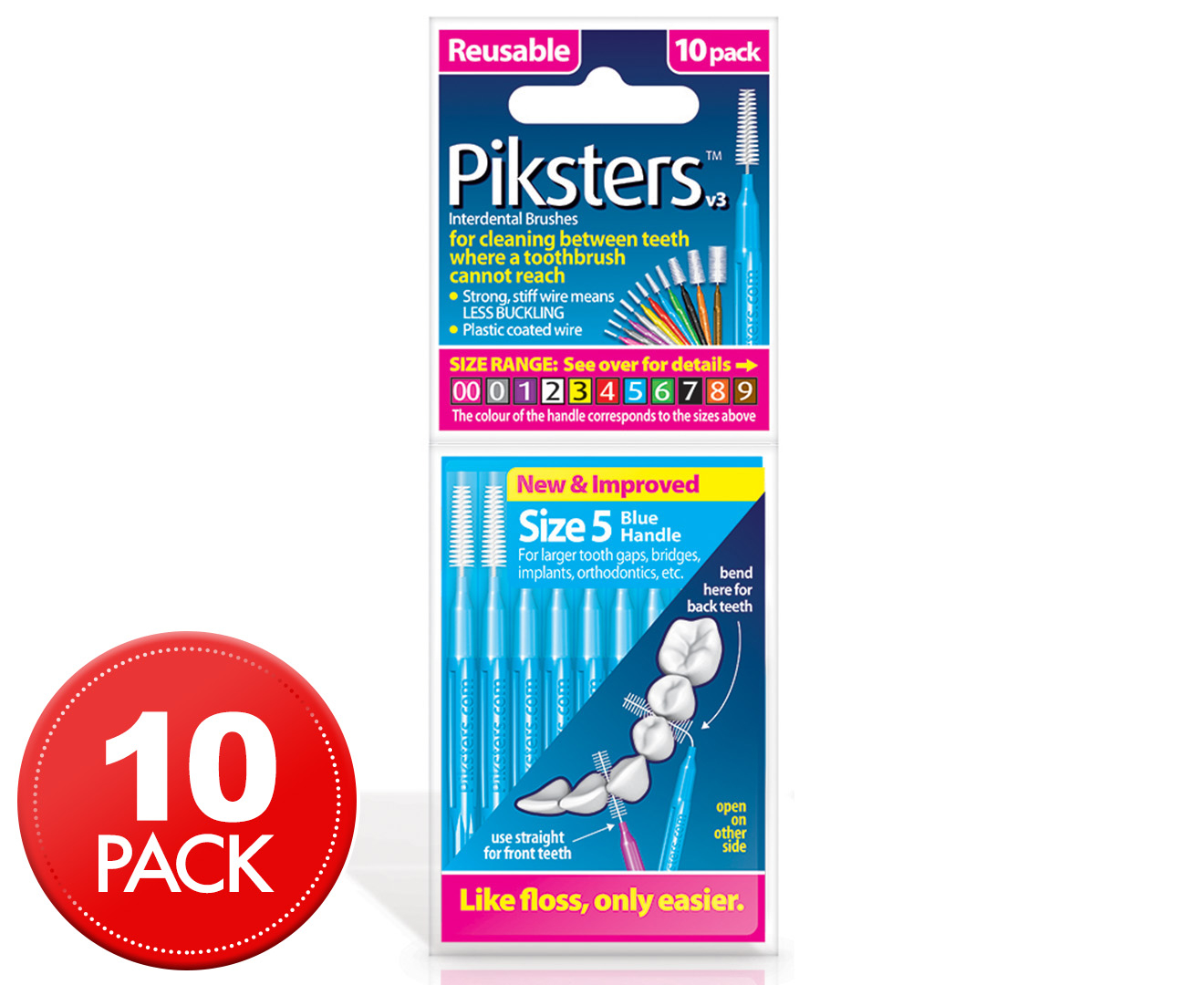 Piksters 10-Pack Interdental Brushes Size 5 | Catch.co.nz