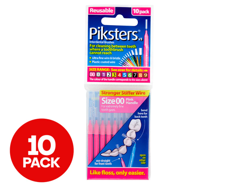 Piksters Size 00 Interdental Brushes 10-Pack