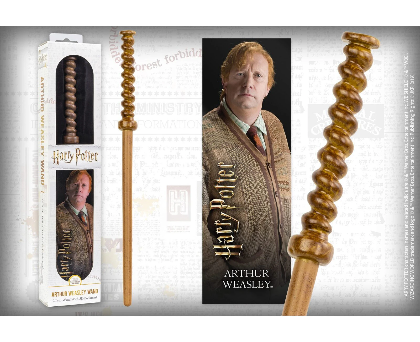 Arthur Weasley Wand Replica & 3D Bookmark