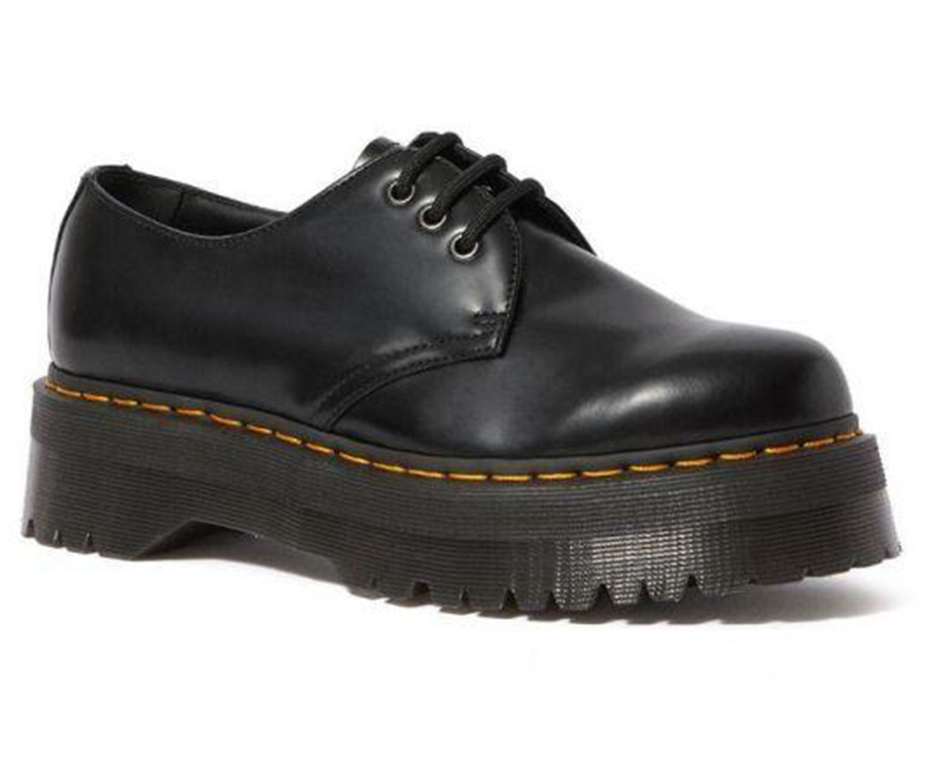 Dr. Martens Unisex 1461 Quad Polished Smooth Shoe - Black | Catch.com.au