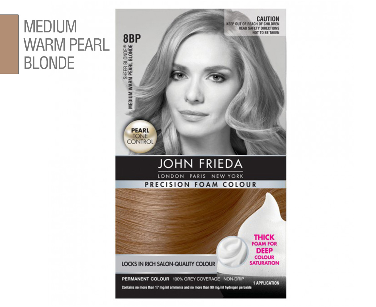 John Frieda Precision Foam Colour 1-Pack - 8BP Medium Warm Pearl Blonde |  .au