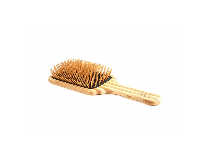 Bass Brushes Large Square Paddle Bamboo Hairbrush - The Green Brush - Bass Brushes
