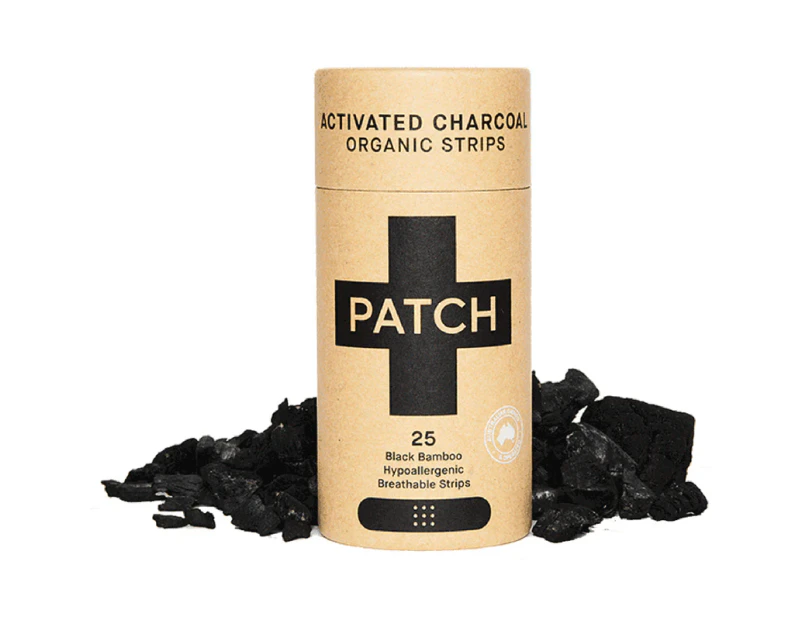 PATCH Black Bamboo Activated Charcoal Hypoallergenic Organic Strips 25 pk