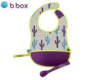 b.box Travel Bib & Flexible Spoon Set - Cactus Capers
