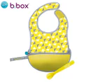 b.box Travel Bib & Flexible Spoon Set - Pine Splice