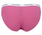 Calvin Klein Women's Bikini Briefs 3-Pack - Nymphs Thigh/Grey Heather/Red Violet