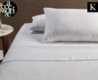 Accessorize Hotel Jacquard Cotton Rich King Bed Sheet Set - White