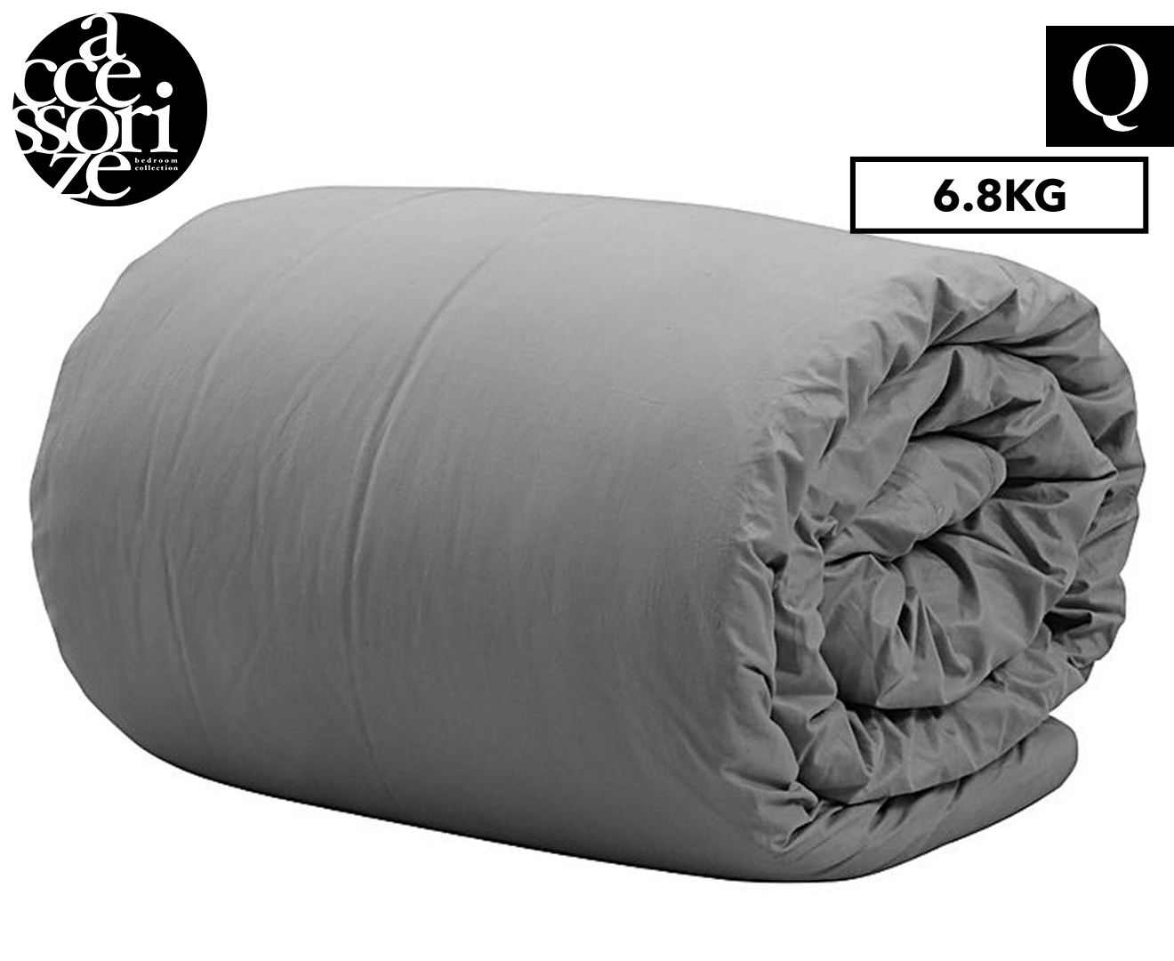 Accessorize Queen Bed 6.8kg Weighted Calming Blanket - Grey | Catch.com.au