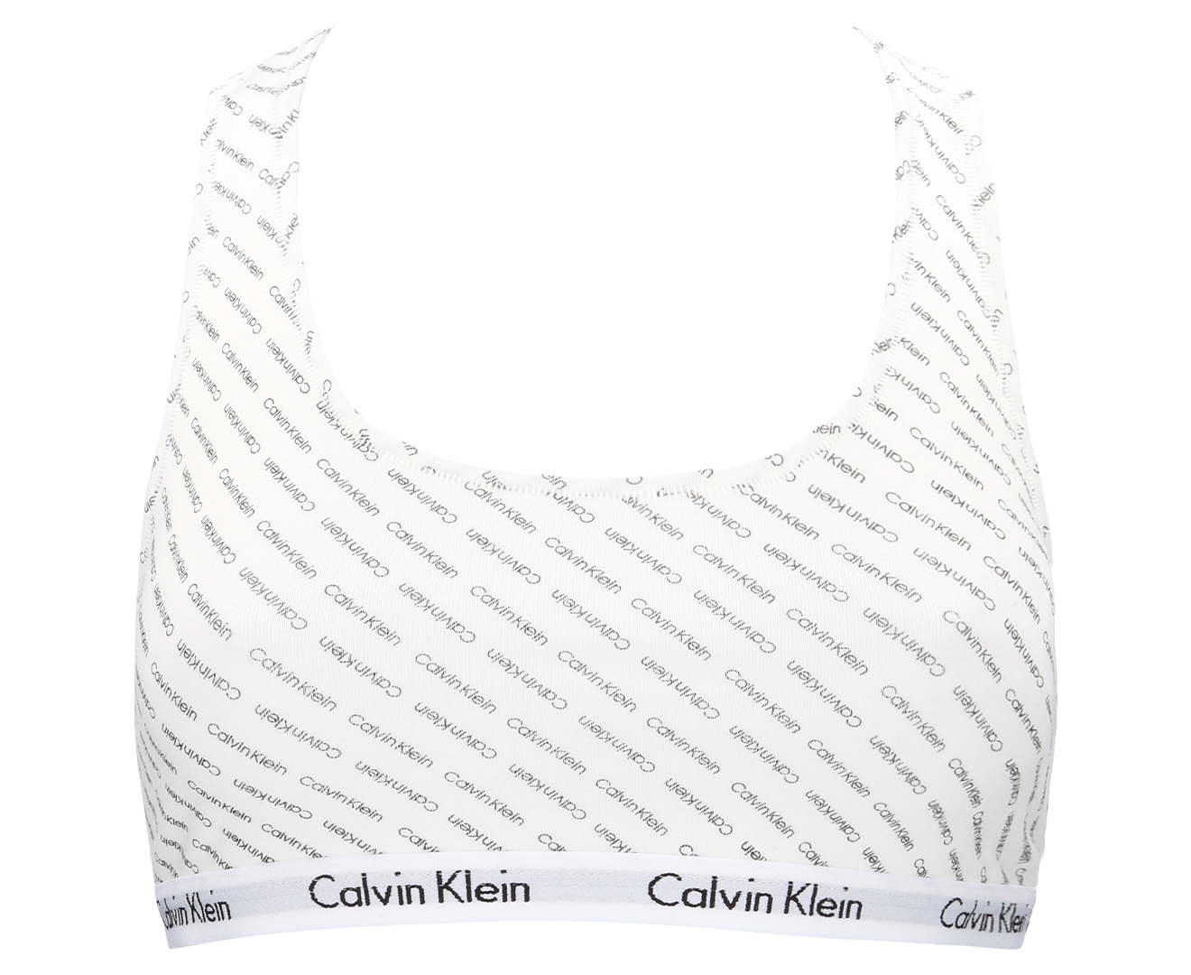 Calvin Klein Women's Unlined Bralette 2-Pack - Black/Diagonal Signature ...